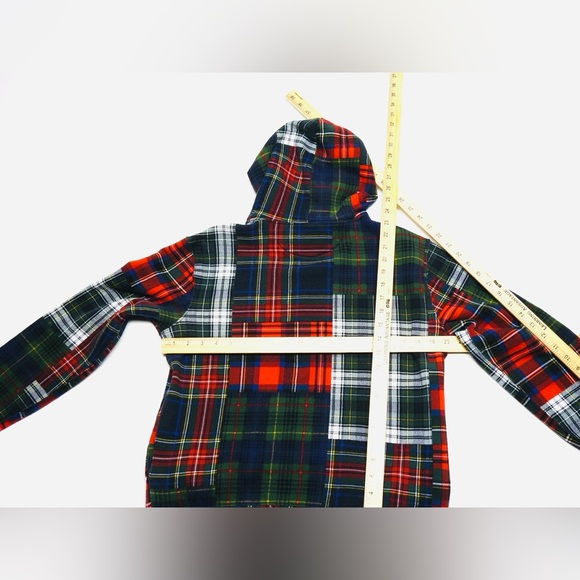 Polo Ralph Lauren Patchwork Plaid Fleece Hoodie Men’s Sz Small Pullover - Picture 7 of 13